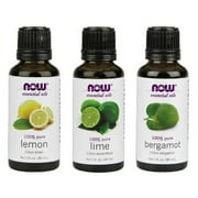 3-Pack Variety of NOW Essential Oils: Fulfill & Uplift- Lemon, Lime, Bergamot