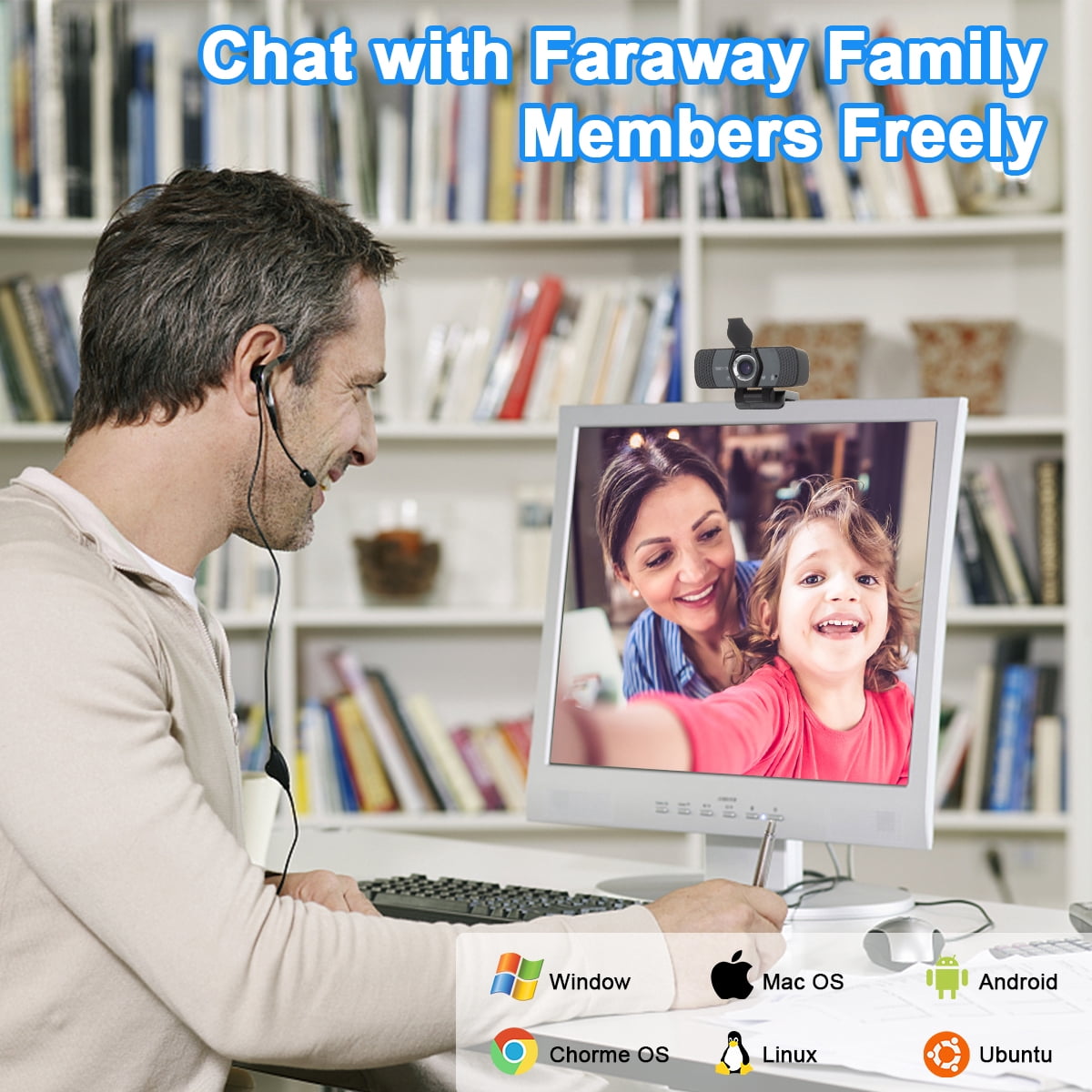 Familyjoy Webcam with Microphone, 1080p Webcam for Streaming Camera Hd Webcam with Microphone for Desktop USB 2.0