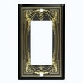 thumbnail image 5 of Metal Light Switch Plate Cover Elegant Victorian Black Yellow Frame FRA058, 5 of 13