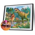 thumbnail image 1 of Cuadros Decorativos 5D DIY Diamond Painting Kits Full Square Drill Forest Dinosaurs Art (FF418) Likrtyny embutido en tela, 1 of 8