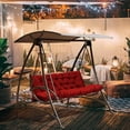 thumbnail image 7 of Porch Swing Cushions Outdoor, Waterproof 4" Thick 2–3 Seat Outdoor Swing Seat Cushion with Ties for Garden & Porch, 7 of 7