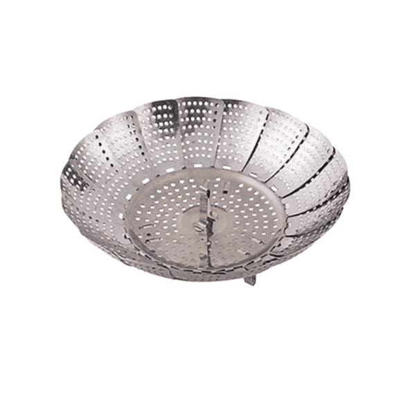 Foldable Stainless Steel Steamer Basket with Handle, Adjustable Steaming Rack for Various Pots, Vegetables, Seafood and Dumplings