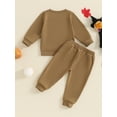 thumbnail image 4 of Suealasg Toddler Boys Halloween Clothes 6M 1T 2T 3T 4T Long Sleeve Embroidery Pumpkin Sweatshirt Sweatpants 2Pcs Kids Baby Boys Halloween Outfits, 4 of 7