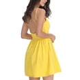thumbnail image 2 of FANCYINN Women’s Yellow Short Dress Spaghetti Strap Backless Mini Skaterr Homecoming dresses S, 2 of 6