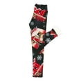 thumbnail image 2 of ZHOUCHANKIDS Women Casual Christmas Print Plus Velvet Thickened Lambskin Leggings Winter High Waist Tights Leggings Warm Pants Red L, 2 of 5