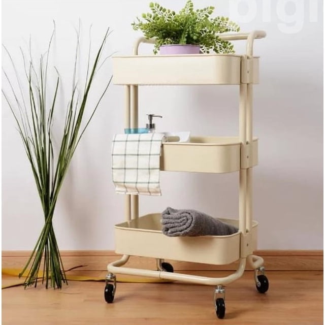 Carrito multifuncional organizador de plástico ilios innova beige