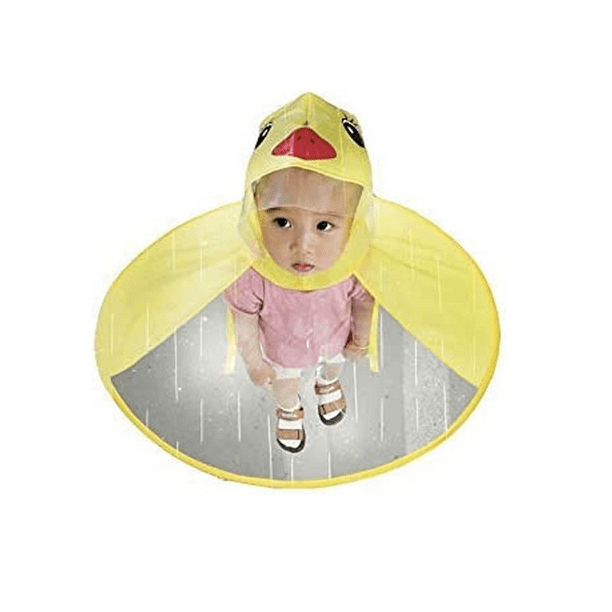 Kids Raincoat Toddler Duck Raincoat and Umbrella Hat Waterproof