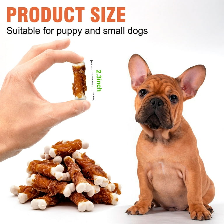 Healthy Chicken Wrapped Dog Treats Calcium Bones for Teeth Training for Puppies Small Dogs 28ct Walmart