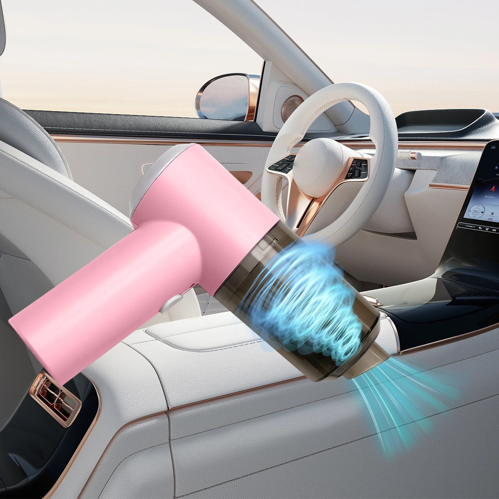 Uiz Merueh Mini Car Vacuum Mini Portable Vacuum Cleaner Powerful Suction Hand Vac Cleaner for Cars, Homes, Pets, and Offices