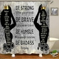 thumbnail image 4 of American African Shower Curtains Set, Romantic Black King and Queen Bathroom Sets with Shower Curtain, Toilet Lid Cover, Bath Mat, Waterproof Fabric Shower Curtains with Hooks for Home Decor, 4 of 7