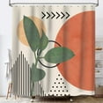 thumbnail image 5 of 84 Inch Modern Boho Shower Curtain, Cute Abstract Contemporary Art Terracotta Print Bathroom Decorations, Aesthetic Minimalist Mid Century Decor Set, Hooks Included, Extra Long, Beige Cream, 5 of 6