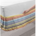 thumbnail image 2 of Chevron Bed Skirt, Chevron Pattern Easter Day Inspired Zigzag Colorful Design Retro Style Illustration, Elastic Bedskirt Dust Ruffle Wrap Around for Bedding Decor, 4 Sizes, Multicolor, by Ambesonne, 2 of 2