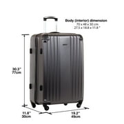 Jetstream 28-inch Hardside Rolling Spinner Checked Luggage, Charcoal