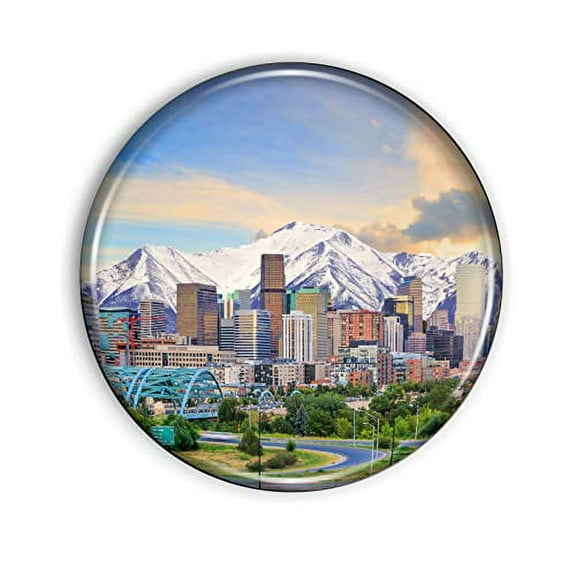 Denver Colorado Magnet Strong and Flexible Denver Colorado Refrigerator Magnet 1.1 Inch Epoxy Dome