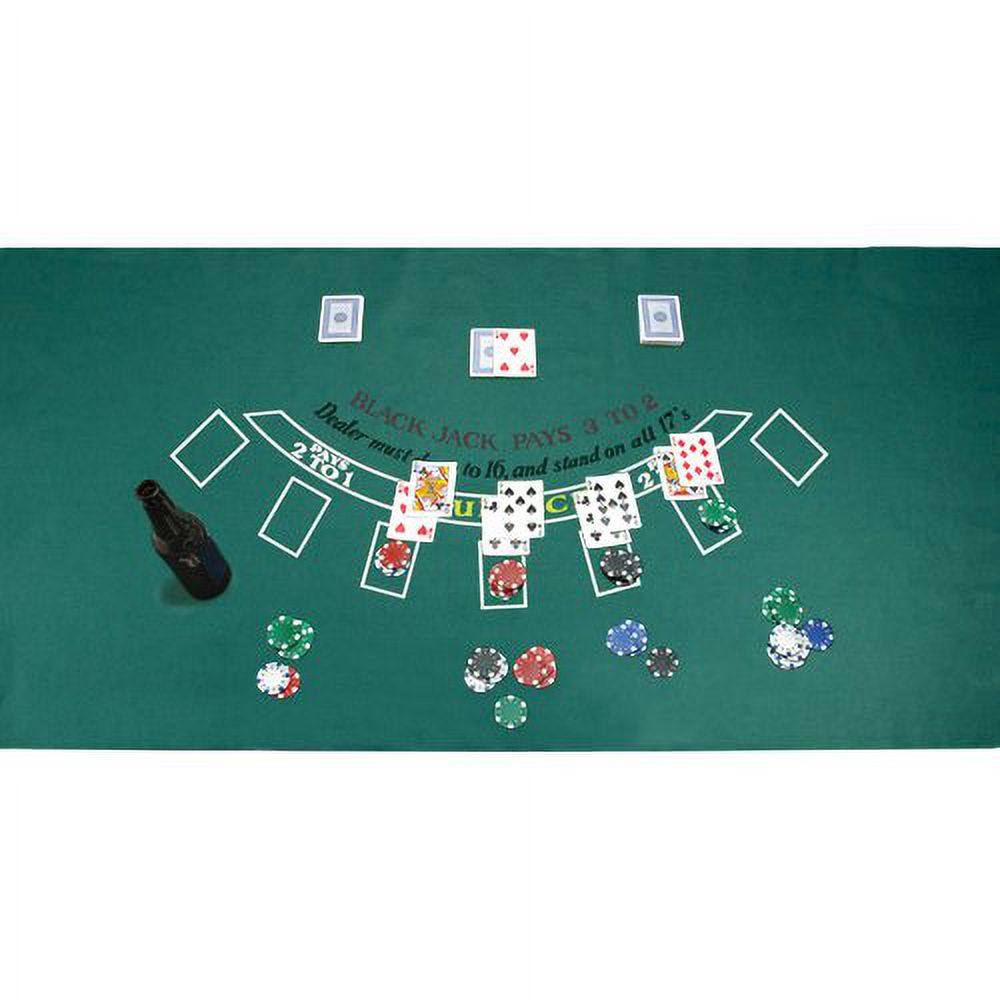 Brybelly Blackjack & Craps Green Casino Gaming Table Felt Layout, 36" x 72" - image 4 of 6