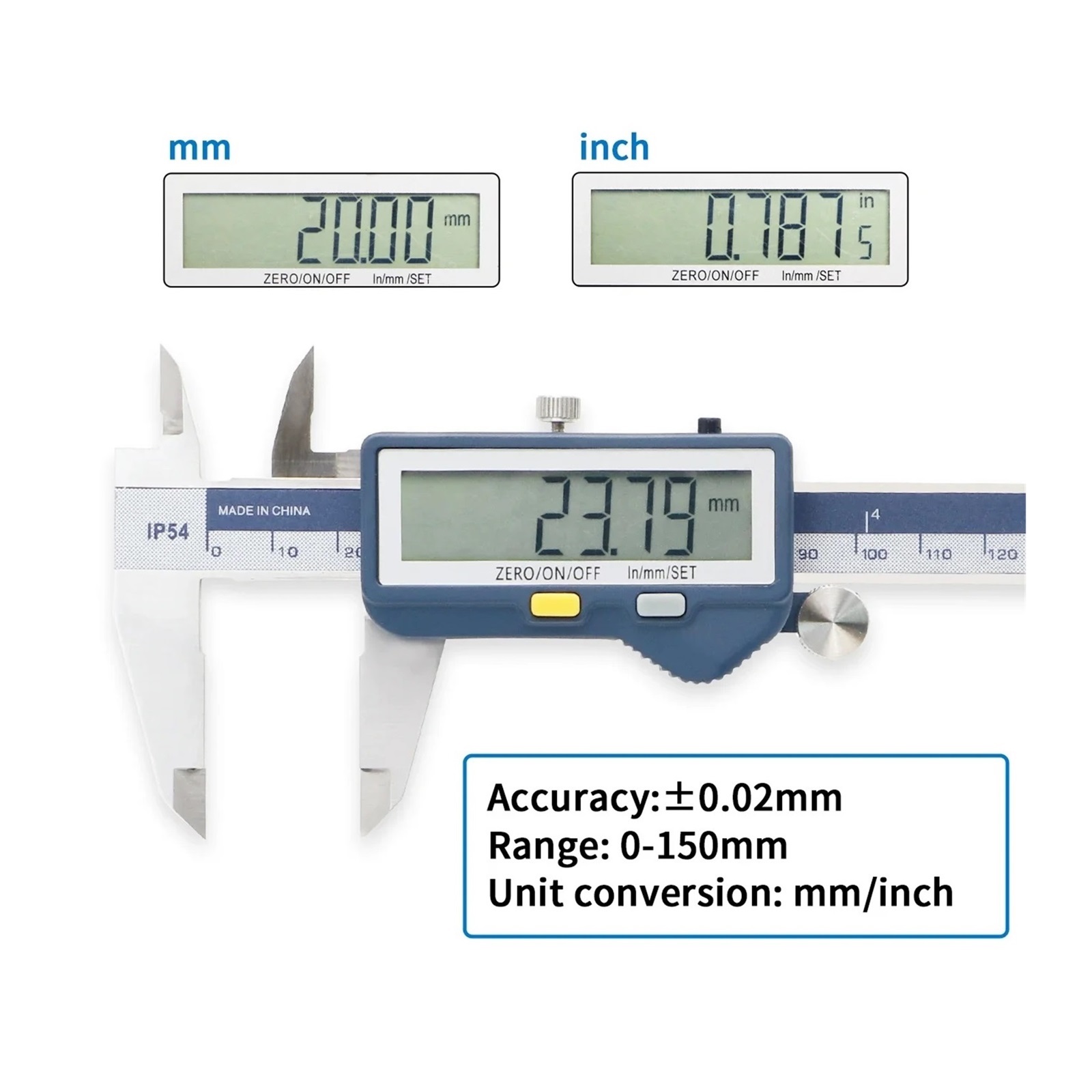 Digital Wireless Caliper,150/200/300 Mm Stainless Steel Digital Caliper With Large Screen Micrometer Caliper Digital Built-in Wireless Caliper ,Your Good Helper