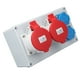 thumbnail image 1 of Caja Distribuidora De Energía Para Enchufe De Pared CEE, Tomacorrientes Duales De 250V 16A EU Y 2 Enchufes Industriales De 32A 5P, Resistente Al Agua IP44, 1 of 7