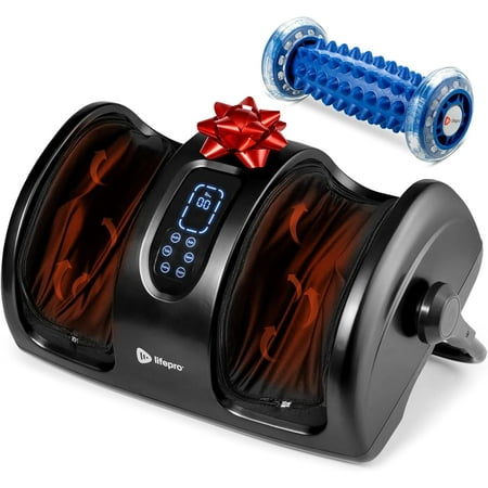 Lifepro RelaxaTilt X Shiatsu Foot and Calf Massager with Heat and Compression - Black