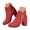 Red, variant on Platform Chunky Heel Short Boots for Women Heart Zipper Round Toe Suede Ankle Boot Ladies Winter Work Boot Size 7