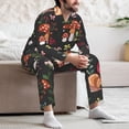 thumbnail image 5 of Salouo Mushroom With Snails Print Button-Front Long Sleeve Pajama Set for Men, Soft 2Pjs Men's Long Sleeve Sleepwear -Medium, 5 of 7