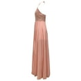 thumbnail image 5 of DHFJKG Women Lace Formal Dresses Floral Embroidery Sleeveless Self Tie Halter Dress Evening Ball Gown Split Maxi Dress Stylish Dresses, 5 of 5