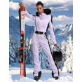 thumbnail image 2 of Women's One Piece Ski Suits Slim Waterproof Jumpsuits Windproof Snowsuit Insulated Ski Jumpsuit Skiing Sports, 2 of 8