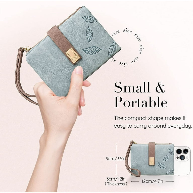 Women s Small Purse Vegan Leather Wallet Small Purse Women s Soft Comfortable Cute Purse with Lots of Card Slots Blue