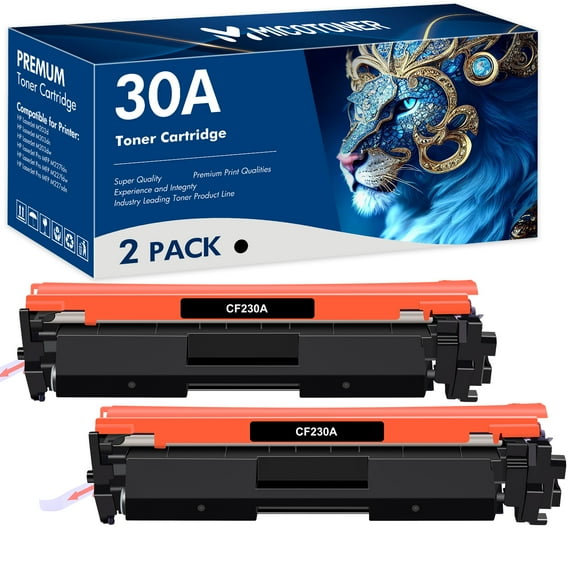 30A Black Toner Cartridge 2 Pack Compatible for HP CF230A 30A CF230X 30X HP Laserjet Pro M203dw MFP M227fdw M203dw M227fdn M203dn M227sdn M203d Printer Ink