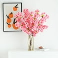 thumbnail image 4 of Artificial Flowers Cherry Blossom Branches Inch Fake Silk Cherry Blossom Flowers Arrangements for Wedding Party Home Decoration (Dark Pink,3Pack), 4 of 5
