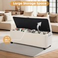 thumbnail image 5 of Storage Ottoman Bench, Bench for Bedroom End of Bed, Ottoman with Storage for Living Room and Entryway (Chenille-Ivory), 5 of 7