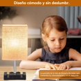 thumbnail image 3 of L&aacute;mparas de Mesa Recamara y Bur&oacute; Con Bombilla,L&aacute;mpara de Mesita Control T&aacute;ctil,L&aacute;mpara de Bur&oacute;,2 Puertos USB (A+C) y 2 Salidas de CA,3, 3 of 7