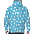 thumbnail image 7 of Rateoe Healthy And Ill White Teeth Pattern Mens Hoodie, Pullover Hooded Sweatshirt, Kangaroo Pocket Hoodie Ideal for Daily Wear, Travel and Home-Large, 7 of 7