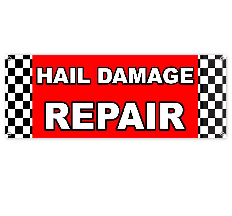 Non-Fabric Hail Damage Repair 13 oz Banner Heavy-Duty Vinyl Single-Sided with Metal Grommets 