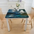 thumbnail image 3 of BANET Beautiful Cliffs with Cloud Clear Tablecloth Exquisite Printing Table Cover Square for Living Room or Picnic Retro White, 3 of 7