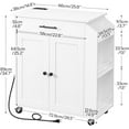 thumbnail image 4 of HOOBRO Rolling Kitchen Island with Power Outlet, Spice Rack & Drawer, White, 4 of 9