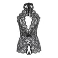 thumbnail image 4 of LilyLLL Womens Babydoll Sleeveless Bodysuit Sleepwear Crotchless Underwear Lace Nightwear Lingerie, 4 of 4