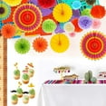 thumbnail image 3 of Cinco de Mayo Fiesta Party Supplies , 42PCS Mexican Decoration, Hanging Paper Fans and Banner, 3 of 6