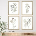 thumbnail image 5 of PixonSign Framed Wall Art Winter Autumn Brown Wildflowers Posters, Set of 4 Nature Wilderness Wall Decor Prints, Botanical Floral Wall Décor, Rustic Classic Countryside Artwork - 12"x16" Natural, 5 of 5