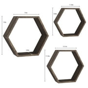 NEX Rustic 3 x 15 Dark Brown Floating Shelf Set of 3