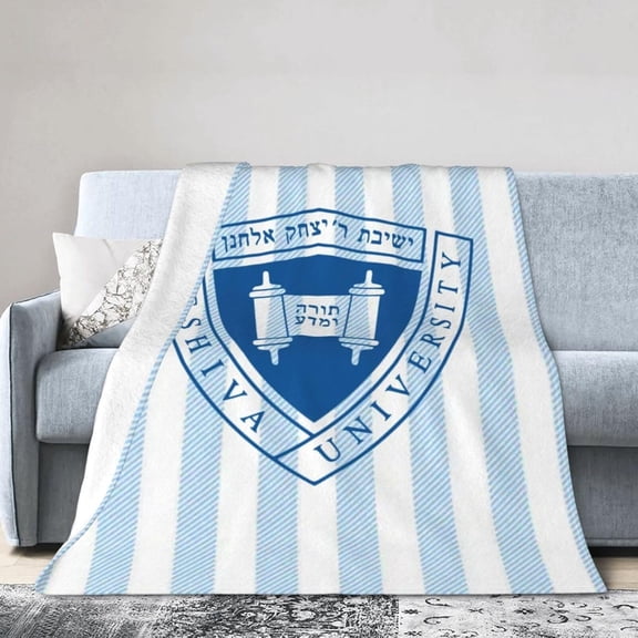 Yeshiva University Logo Fleece Blanket, Very Soft Microfiber Flannel Blanket for Couch Warm and Cozy for All Seasons