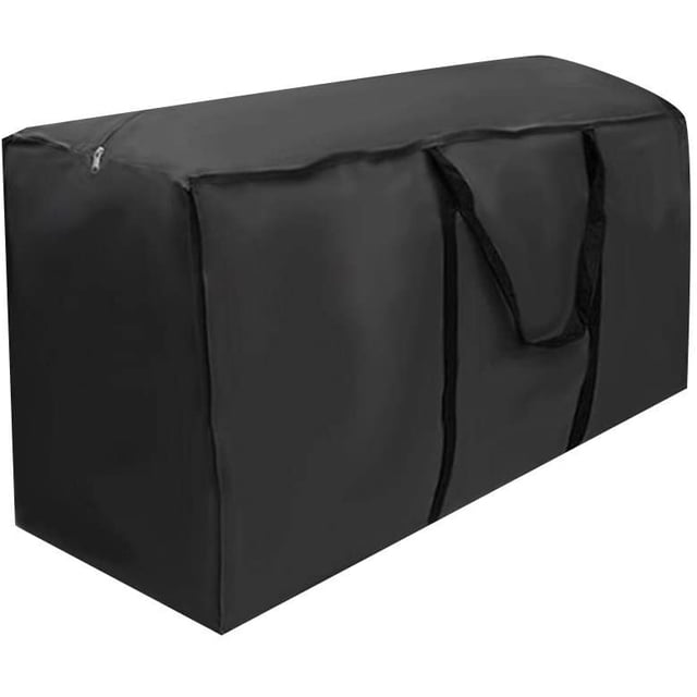 Bolsa de almacenamiento para muebles Bolsa de almacenamiento para cojines de patio Oxford 210D negra a prueba de polvo Bolsa de porche con funda para muebles pequeña Bolsa de transporte 122 x 39 x 55