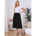 thumbnail image 2 of DARING DIVA Women's Flowy High Waist A-Line Midi with Pockets Skirt Medium Black, 2 of 7