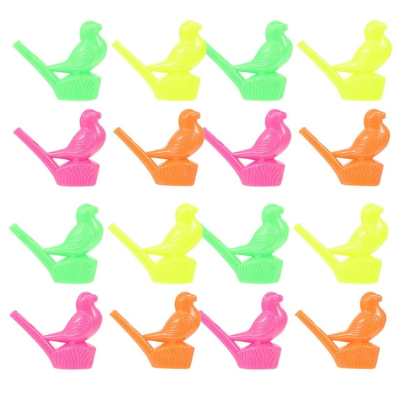 16pcs Bird Whistle for Kids and Adults, Colorful Plastic Water Call Whistles for Bath, Party Games, Favors, Fun Musical Instruments