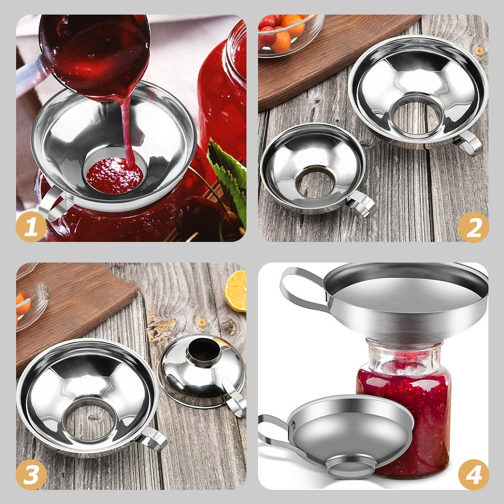 Toyandona Stainless Steel Kitchen Funnel with Plated for Easy Liquid Transfer and Canning Use