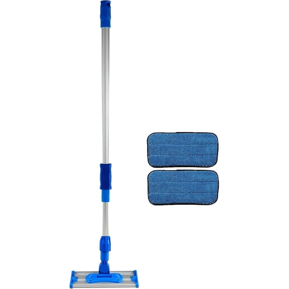 Real Clean 10 inch Commercial Microfiber Mop Kit with Two Premium Microfiber Mop Pads