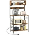 thumbnail image 1 of HOMCOM Baker's Rack with Power Outlet, USB Charger, Microwave Stand, Brown, 1 of 10