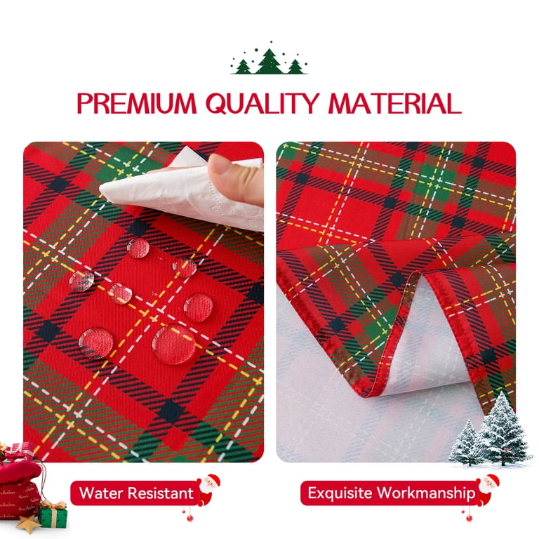 Oudain Festive Red Christmas Tablecloth – 60x84 Inch Jacquard Fabric, Washable & Reusable For Holiday Dinner Parties