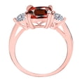 thumbnail image 3 of Mauli Jewels Rings for Women 2.15 Carat Diamond And Cushion Cut Garnet Ring 4-prong 14K Rose Gold, 3 of 6