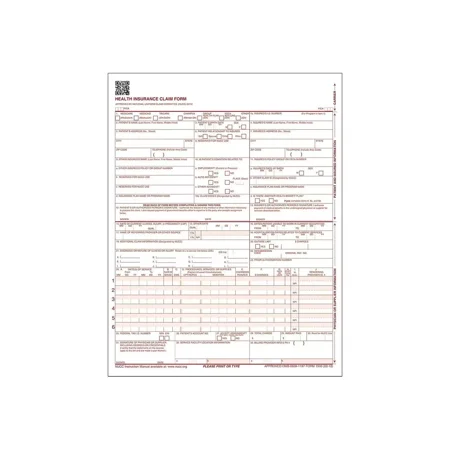 New Adams CMS-1500 1 Part Health Insurance Claims 100/Pack (ABF CMS1500L1V) 486075