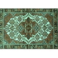 thumbnail image 1 of Ahgly Company Machine Washable Indoor Rectangle Persian Turquoise Blue Traditional Area Rugs, 7' x 10', 1 of 4